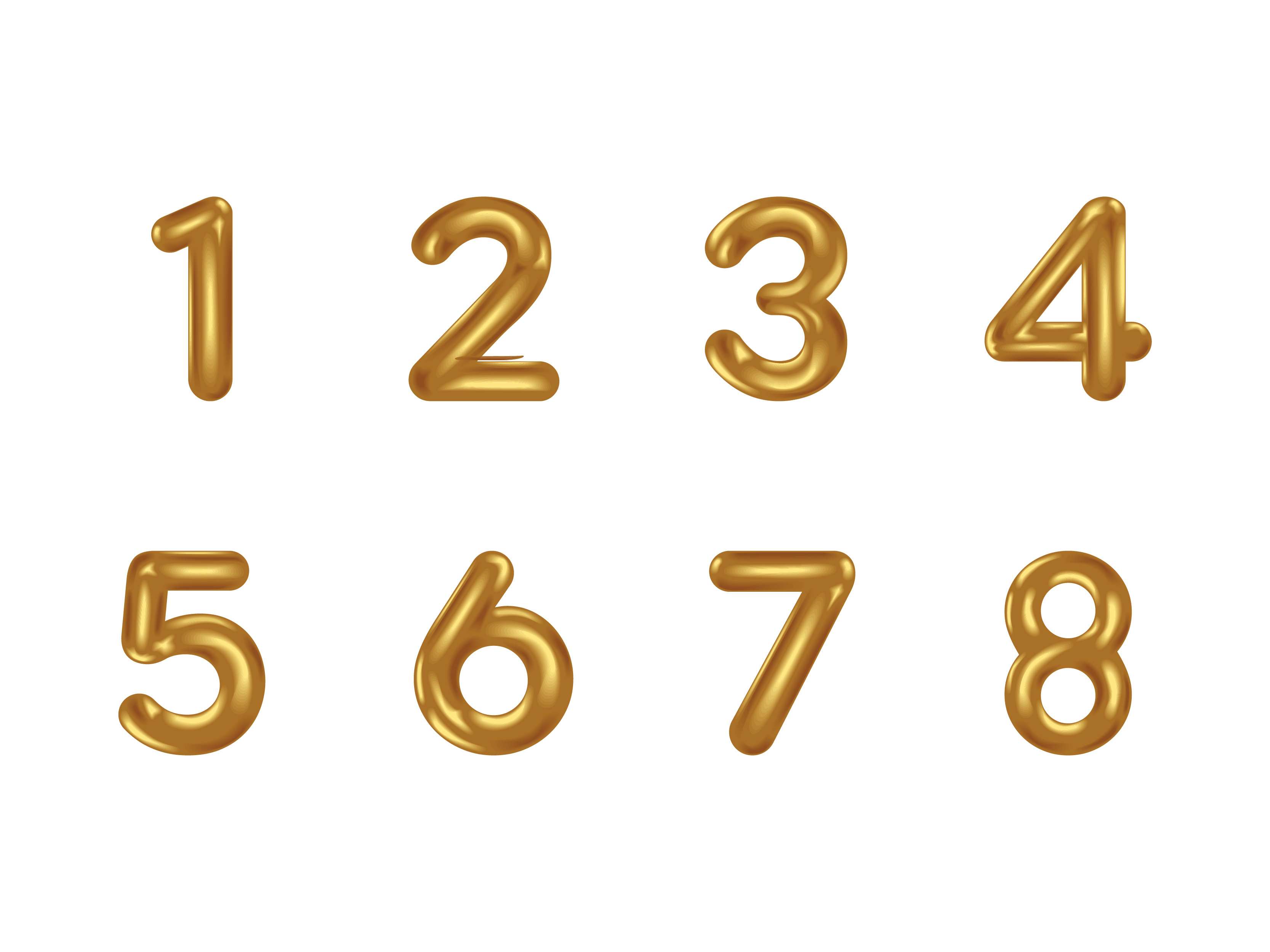 Numbers 3D Icons 3d cute design gold graphic design icons illustration items numeros vector