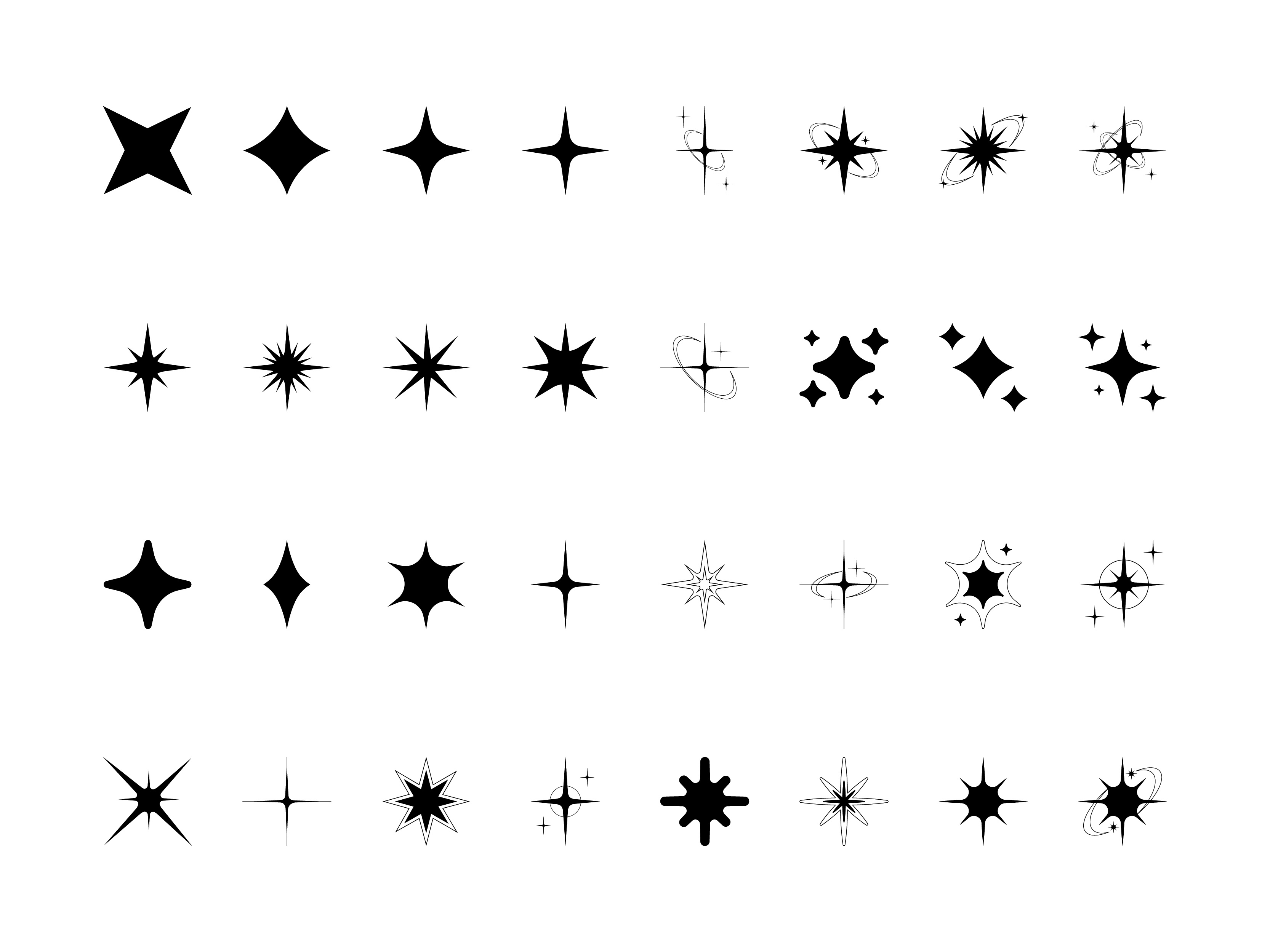 Flashes Flat Icons brillos cute design destellos flat graphic design icons illustration items paquete set vector