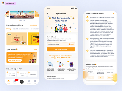 Ajak Teman - Refer Friends, Reap Rewards! 🌟 bank mega m smile mobile banking ui ux