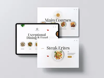 Dining Experience & Food (Restourant) branding dining dishes food interactive ipad laptop mobile modern motion design motion graphics restourant ui user ux visual design website white