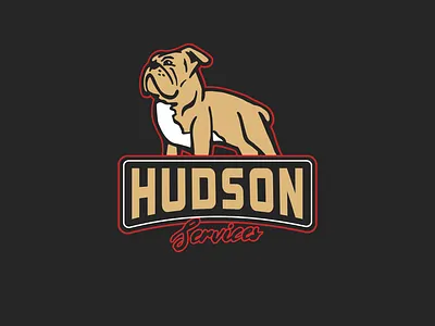 Hudson Services Logo animal logo badge design bulldog bulldog logo bulldog mascot dog dog logo home renovation logo mascot mascot logo services logo