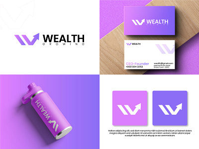 Modern Wealth Growing Logo Design & Brand Identity design branding brandingidentity brandmark business businesslogo graphic design logo logotype modern modernlogo monogramlogo technology visualidentity