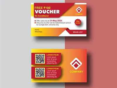 Eye Catching Voucher Card Design banner design brand identity branding brochure business card flyer graphic design illustration logo minimalist business card modern business card photoshop t shirt design ui voucher card