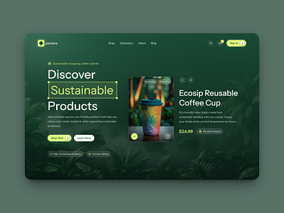 Plantera – Shop Sustainably ecommercedesign glassmorphism productdesign sustainabledesign uidesign