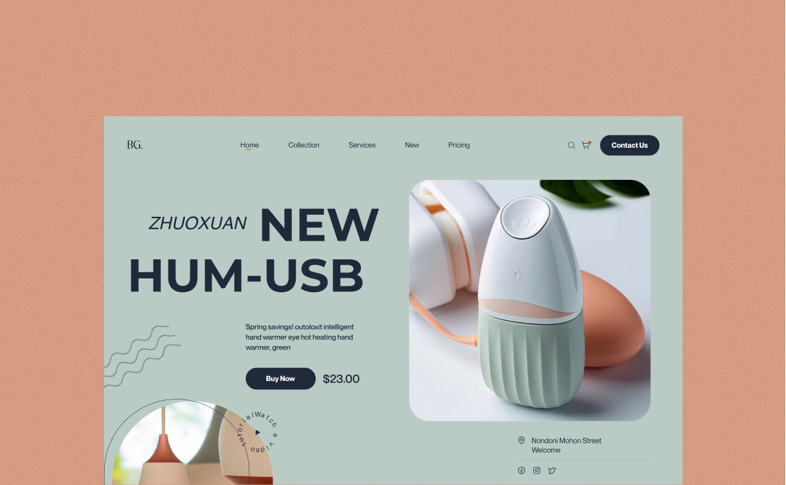 Product Landing Page - Header Exploration bold design ecommerce ecommerce landing page header header ui hero hero ui visual design hero header home page landing page product sony usb web design