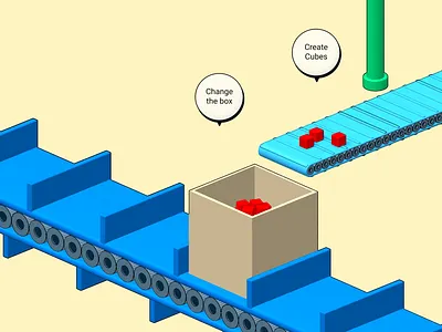Spline Physics and Variables Scene for a Cubic Game🎮 3d animation 3d game 3d illustration belt conveyor game interactive pastel physics pipe playful spline spline3d toon