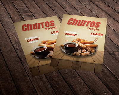 Poster Design "Churros Delight" advertising brand identity branding branding design brochure design graphic design illustration logo mockup poster poster design visual branding visual design