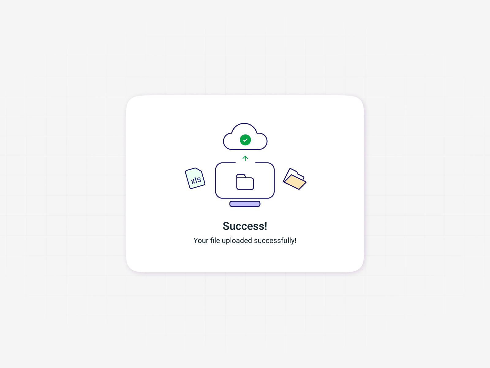 Pop-up: File upload success animation design file upload gif graphic design illustration minimal pop up success successfull ui upload success ux