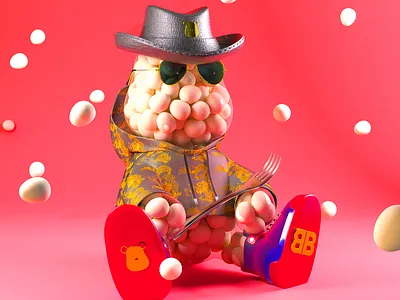 Belly Eggs 3dart 3dcharacter 3dillustration cgi characterdesign charactermodeling cryptoart digitalart nft nftart nftcharacter nftcollection