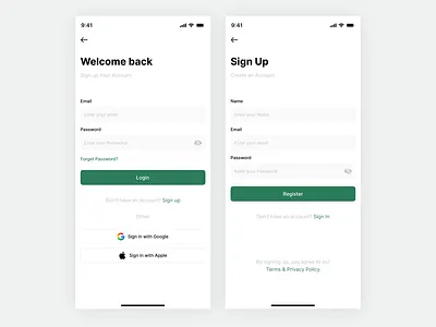 Login / Signup Page For Mobile App Ui design app login login page mobile mobile app mobile app ui design sanket sanket unagar singup ui design unagar