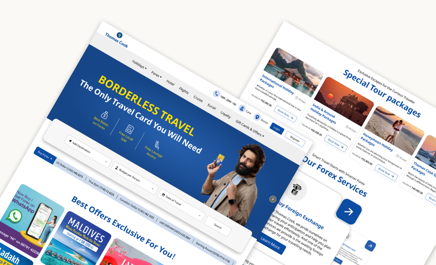 Reimagining the Thomas Cook India Homepage agency case study figma landing page redesign concept thomascook travel agency uiux ux web ui website website redesign