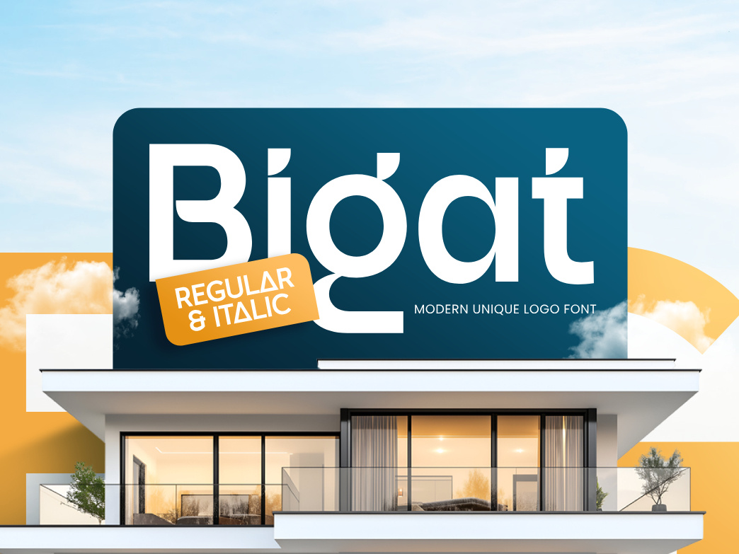 Bigat – Unique Modern Font for Bold Professional Logos 🔷 premium
