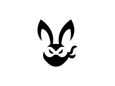 bunny ninja logo bunny ninja logo graphic design logo logo sale ninja logo rabbit logo shadow logo