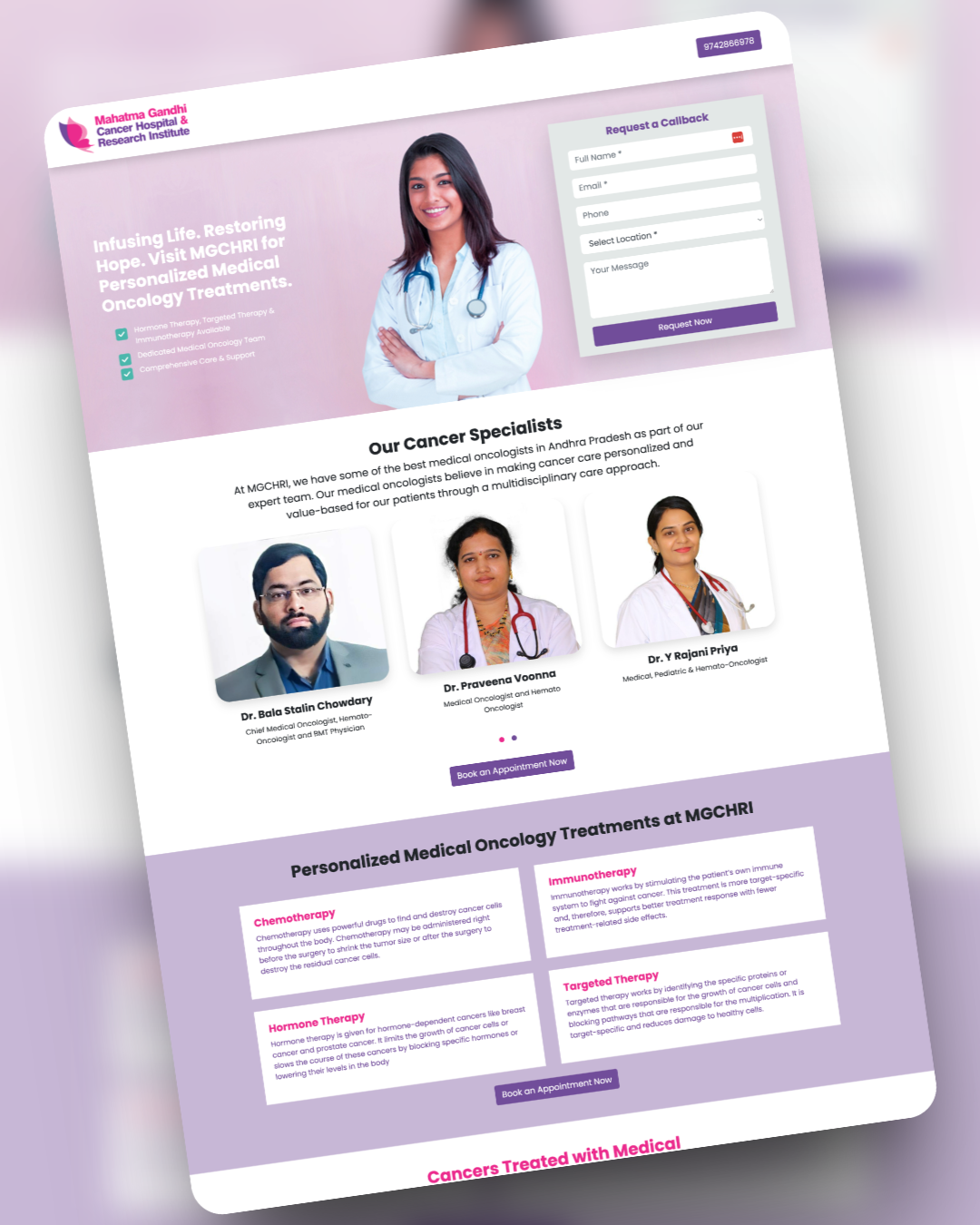 MG Cancer Hospital - Medical Oncology LP branding custom php template design drupal custom theme graphic design illustration logo php custom template ui wordpress custom theme