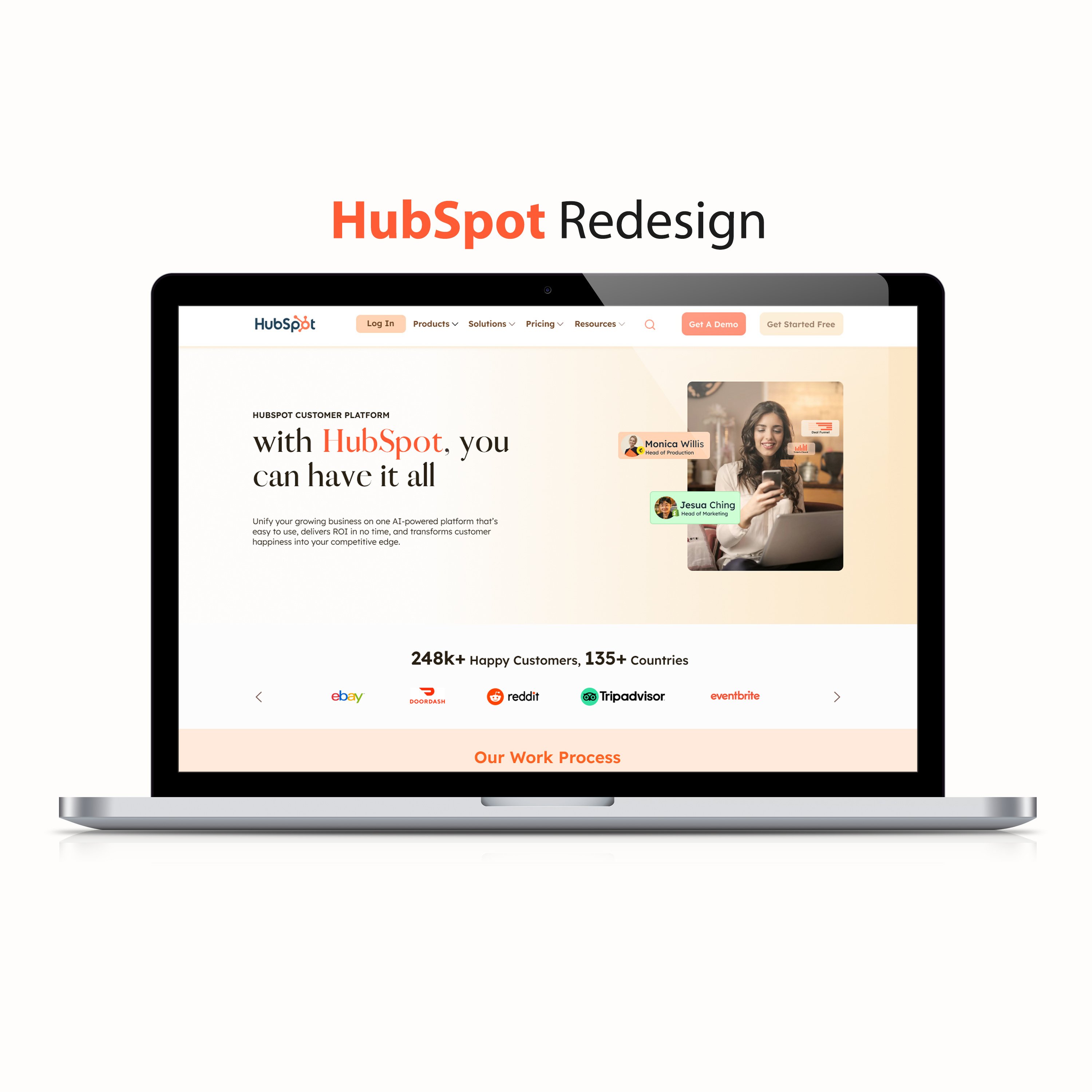 Example of HubSpot Redesign
