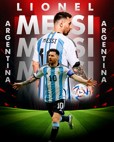 Lionel Messi - Poster Design adobe artist design football graphic design graphicdesigner messi photoshop soccer