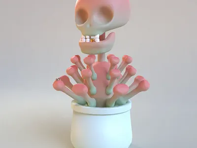 succulent plant 3d animation blender