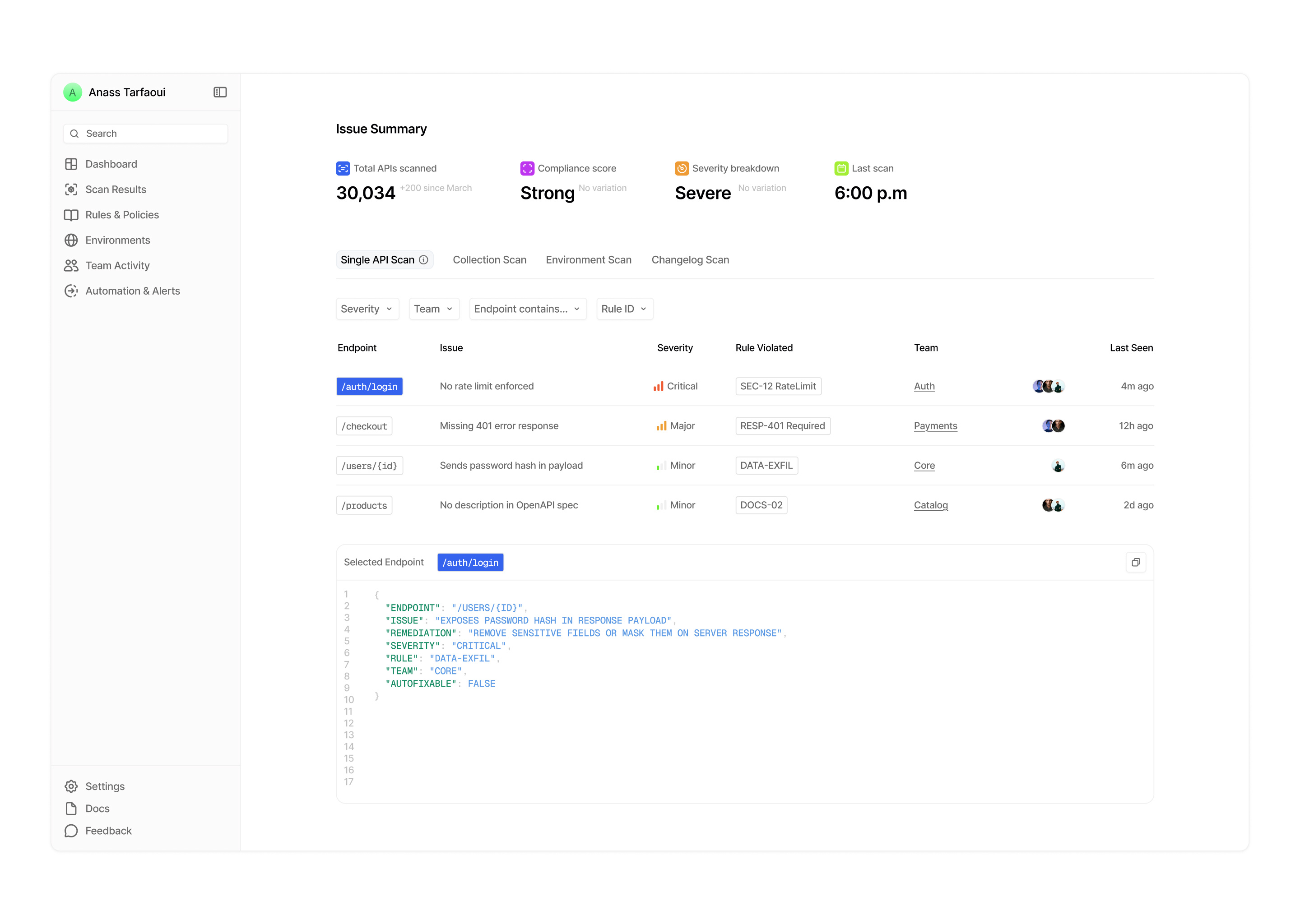 API Tracker api app badges branding cell collapse colors design endpoint filters illustration logo metrics product design search sidebar table tabs ui ux