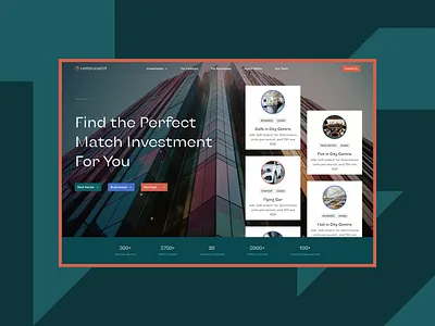 Match Invest | Investment Platform business platform clean ui dashboard deal flow finance fintech investment landing page listing website modern web pitch deck platform real estate risk level startup uiux web design webflow