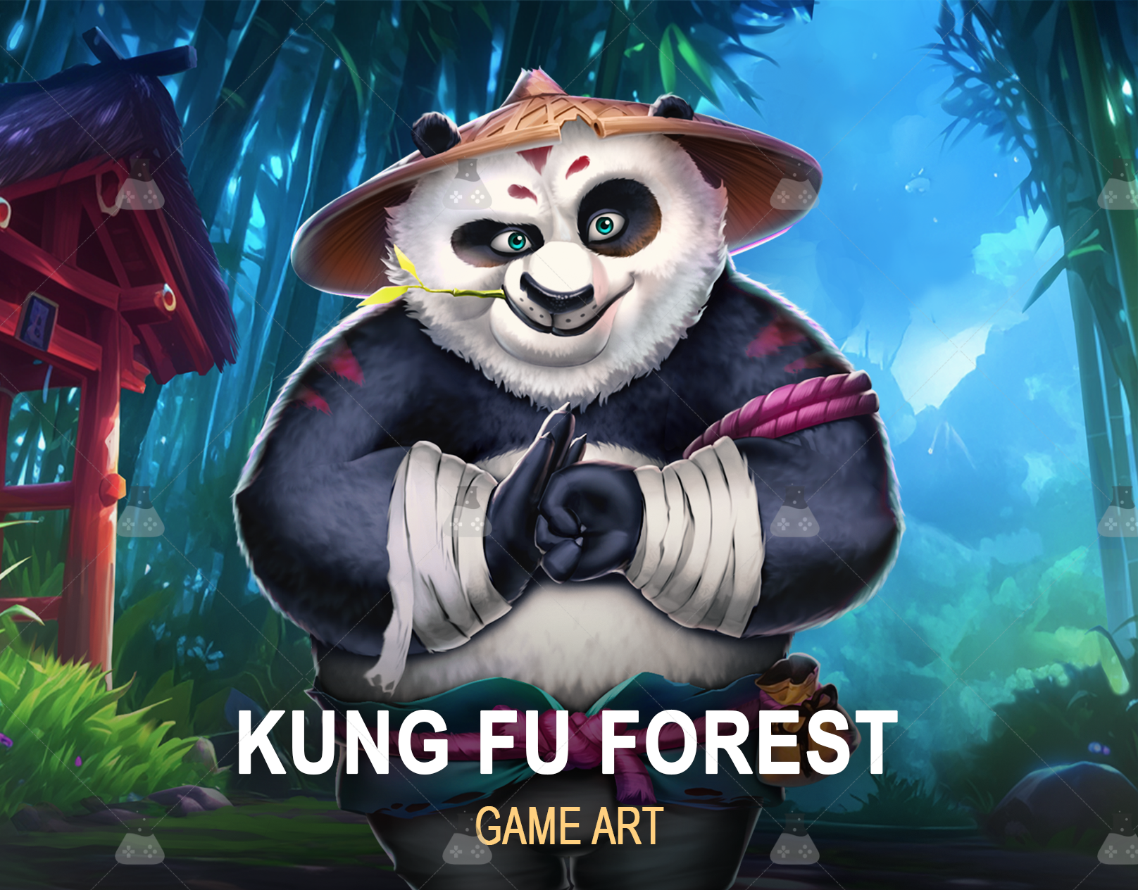 Kung Fu Forest Slot UI/UX – Spin with Martial Arts Magic 2d artwork animation casino slot theme concept art game art game characters game development gamix labs illustration kung fu forest kung fu forest slot theme kung fu panda slot slot art animation slot art services slot machine slot machine theme ui ux