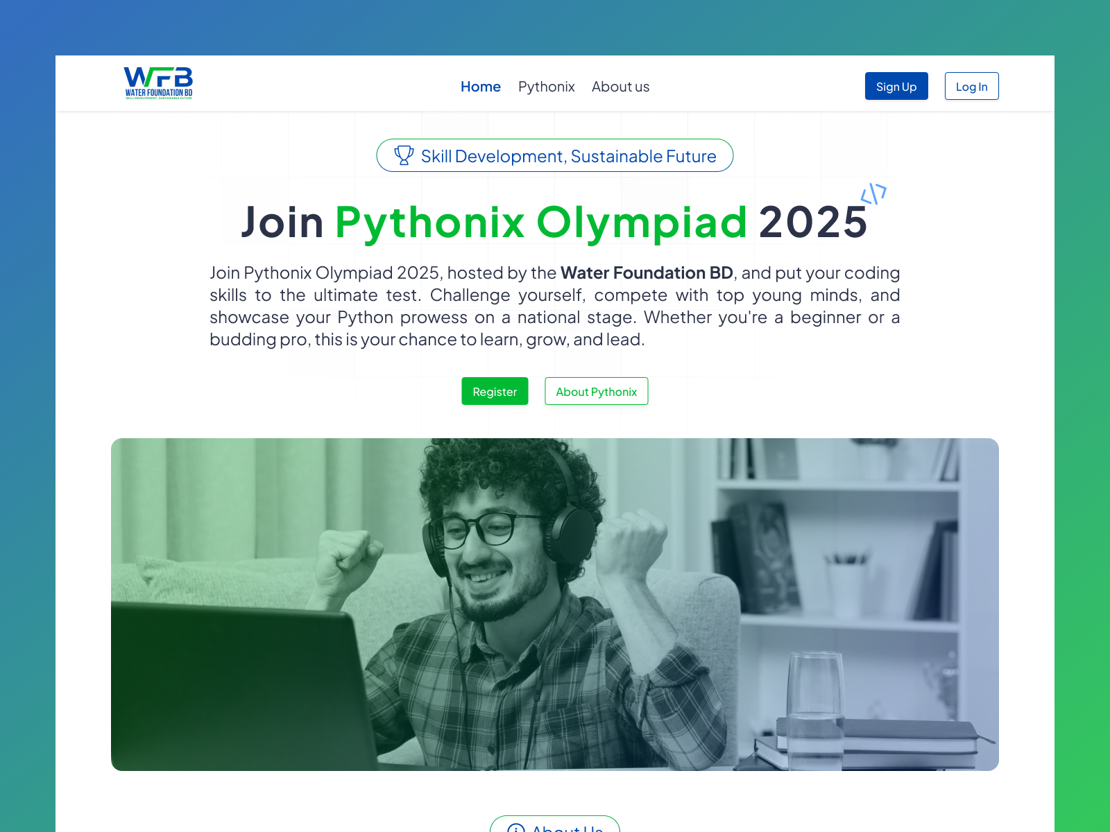 Coding Olympiad Landing Page code competition landing page olympiad student focused ui design ui ux web design