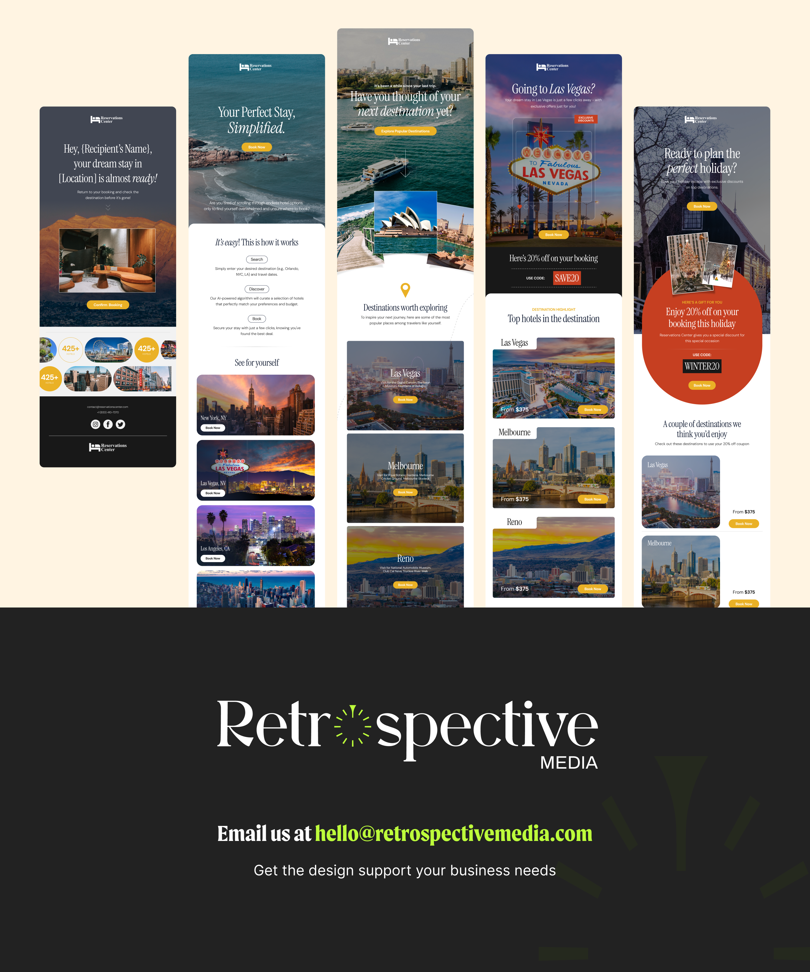 Reservations Center Klaviyo Email Design design agency email email design graphic design hotel reservation email design klaviyo klaviyo design klaviyo email design newsletter design newsletters reservations email design travel ads travel agency travel agency emails travel design travel email design