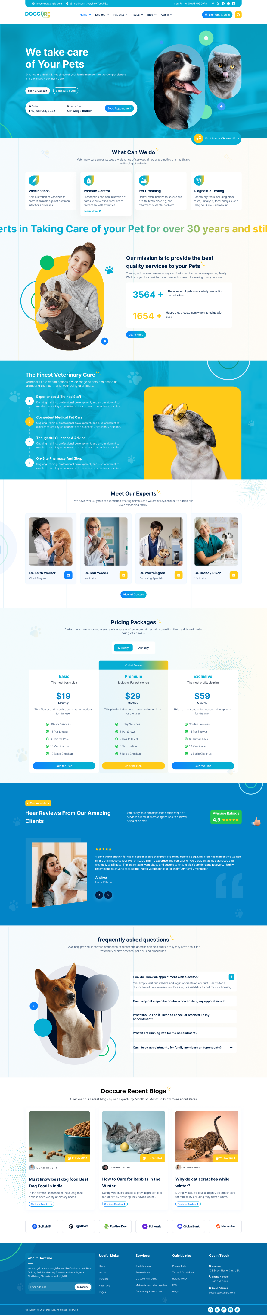 Doccure – Veterinary Web App UI (React + Bootstrap Template) bootstrap5 clinicwebdesign design doccure healthcareui petcareui reacttemplate uxuidesign veterinarywebsite
