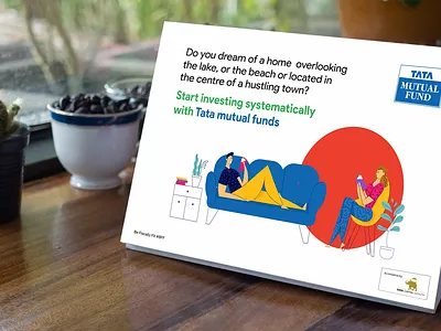 Collaterals for Tata Mutual Fund branding collaterals creative design graphic design illustration ui website