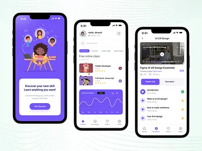 E Learning Mobile App Design app branding design graphic design illustration logo mobile app ui ux website
