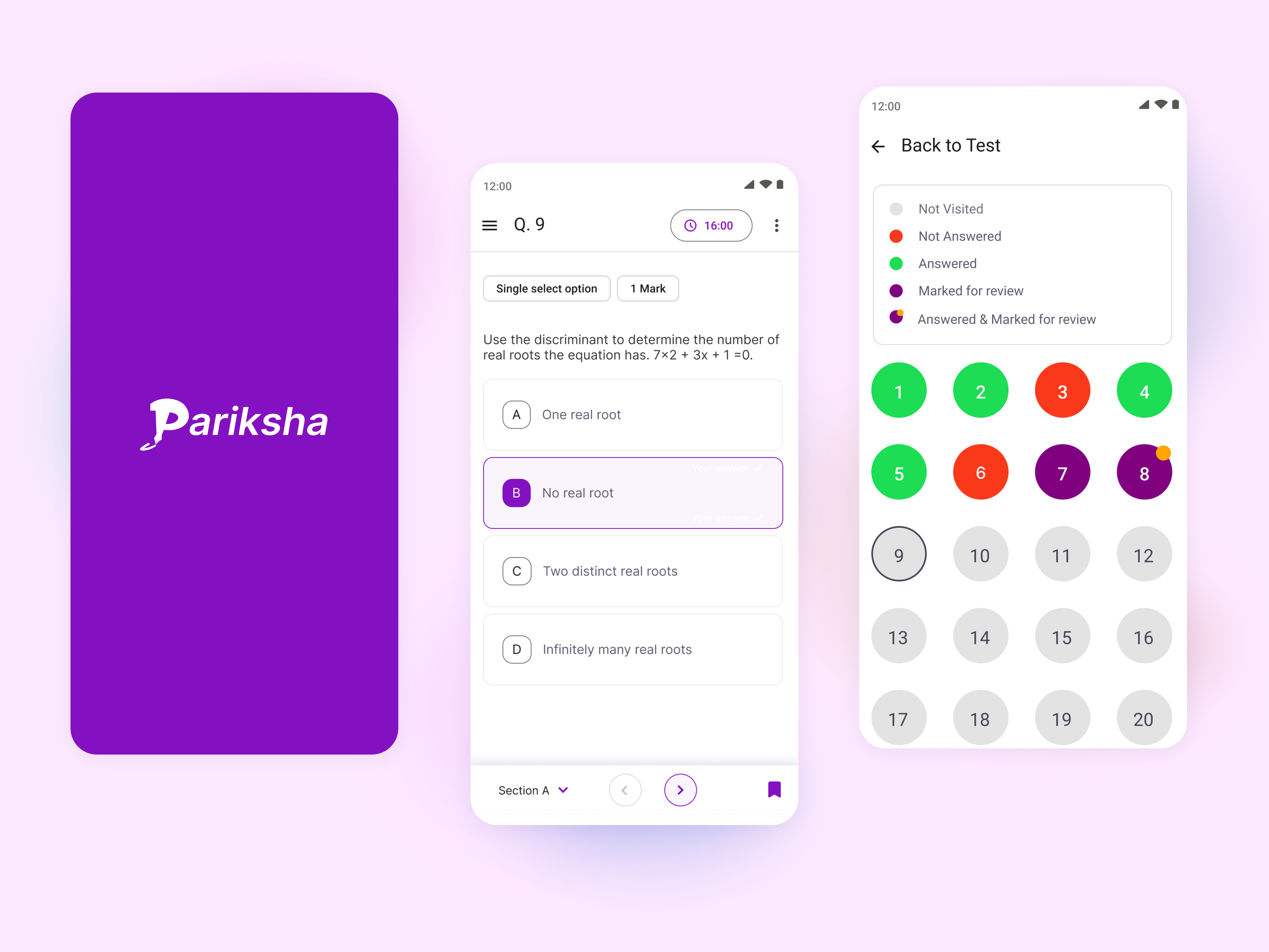 Online Exam Android app android app clean legends lms material design mcq modern online exam ui ux