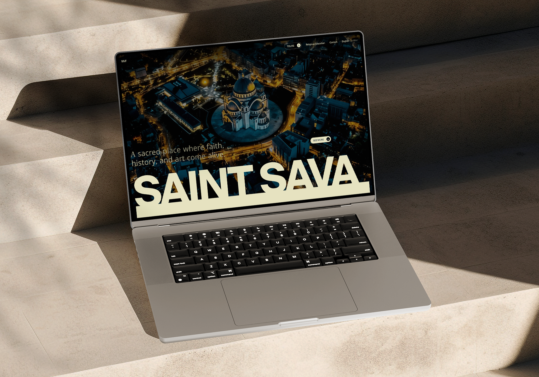 Saint Sava Temple — Website Concept after effect animation design figma landing page photoshop typography ui ux visual design web design website concept