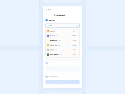 Deposit Crypto (Select Coin) - Daily Ui crypto deposit crypto (select coin) deposite desigb design exchange ui uiux ux webdesign website