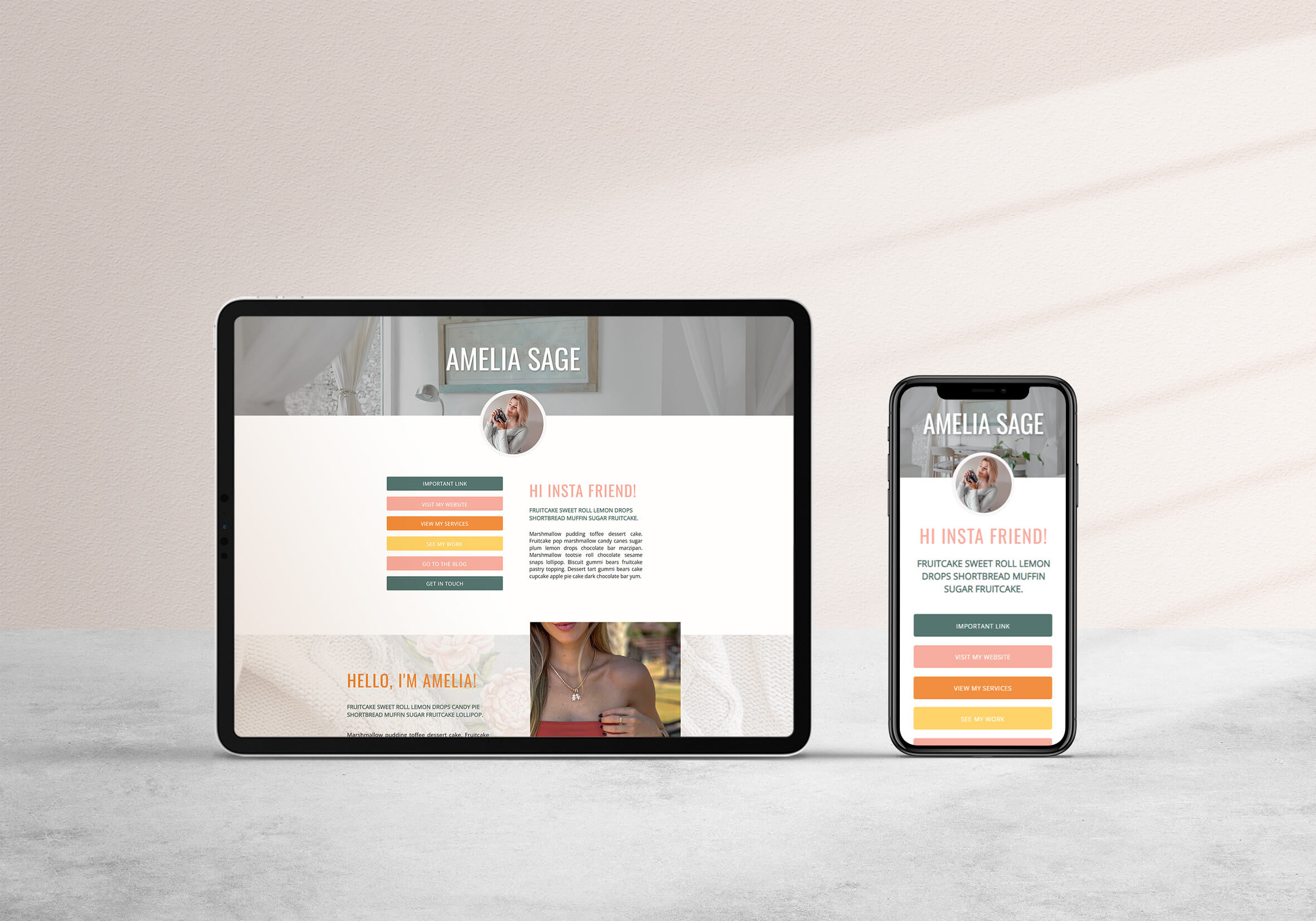 Amelia Sage Link In Bio Showit Template Add-On Page add on page business website business website ideas creative website instagram link in bio link in bio template showit showit template showit web design showit website web design website templates websites for creatives