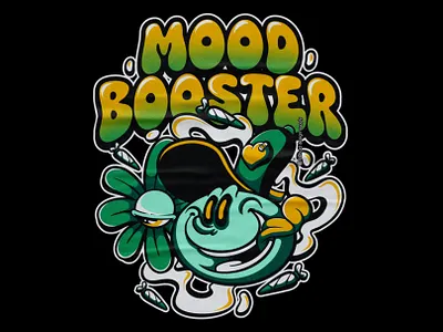 MOOD BOOSTER - #artforsale art artwork cartoon clothing design illustration merch