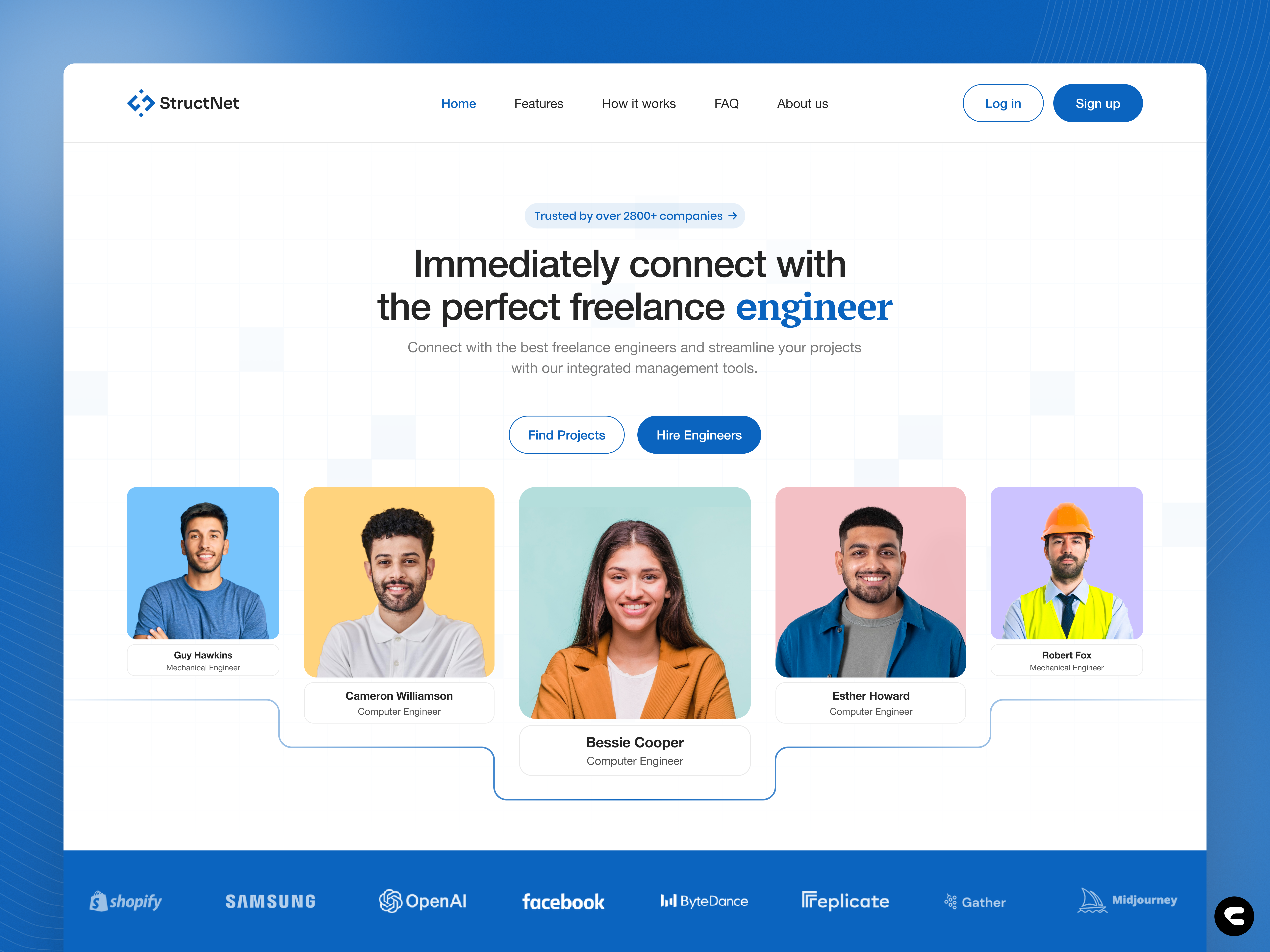 StructNet - Freelance Online Platform agency creative agency digital services freelance freelance landing page freelance market freelance platform freelancer hire hire online hiring platform marketplace minimal platform portfolio ui website