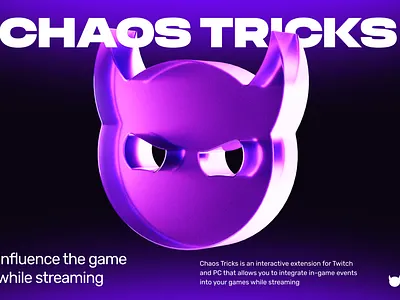 Chaos Trick 3d glass hero image tech ui web webdesign