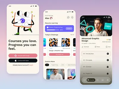E-learning App Design android app app design app for online learning app uiux best e learning app course selling app e learning app design e learning application educational app elearning ios app learning app learning app design learning app ui online course app online learning app uiux design