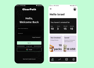 Stop Smoking App flutter mobile app stop smoking app ui