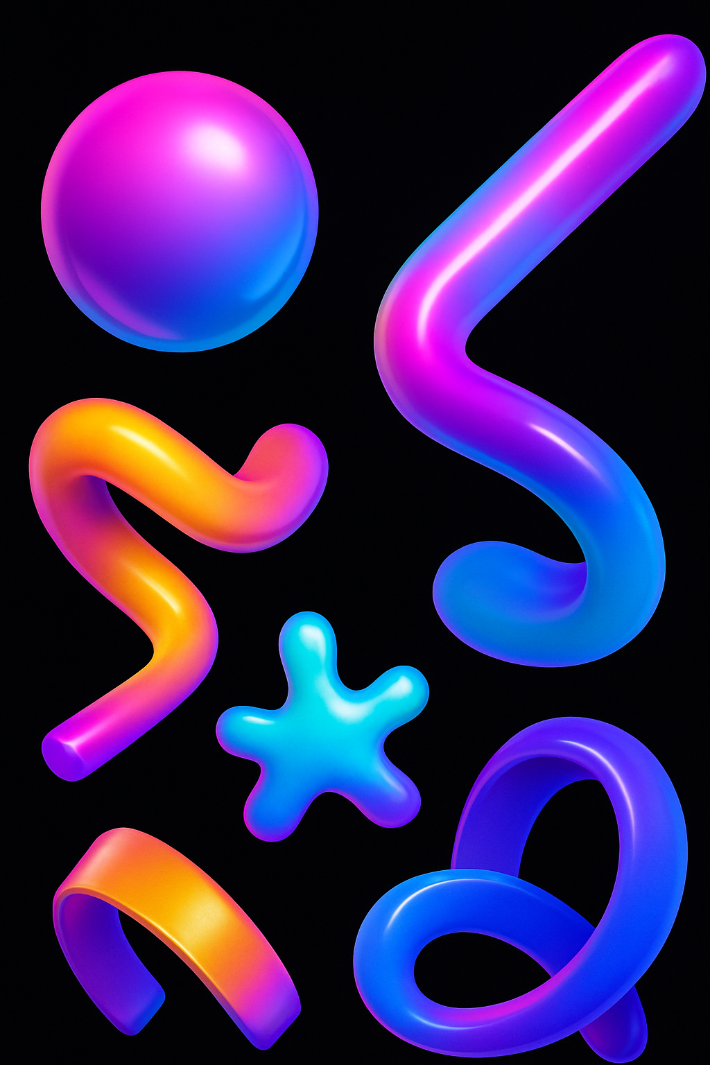 April 2025 - Happy Shading Shapes 02 3d abstract animation brand branding circle clean cleanui creative cube design gradient graphic design illustration logo motion graphics popular pyramid shapes