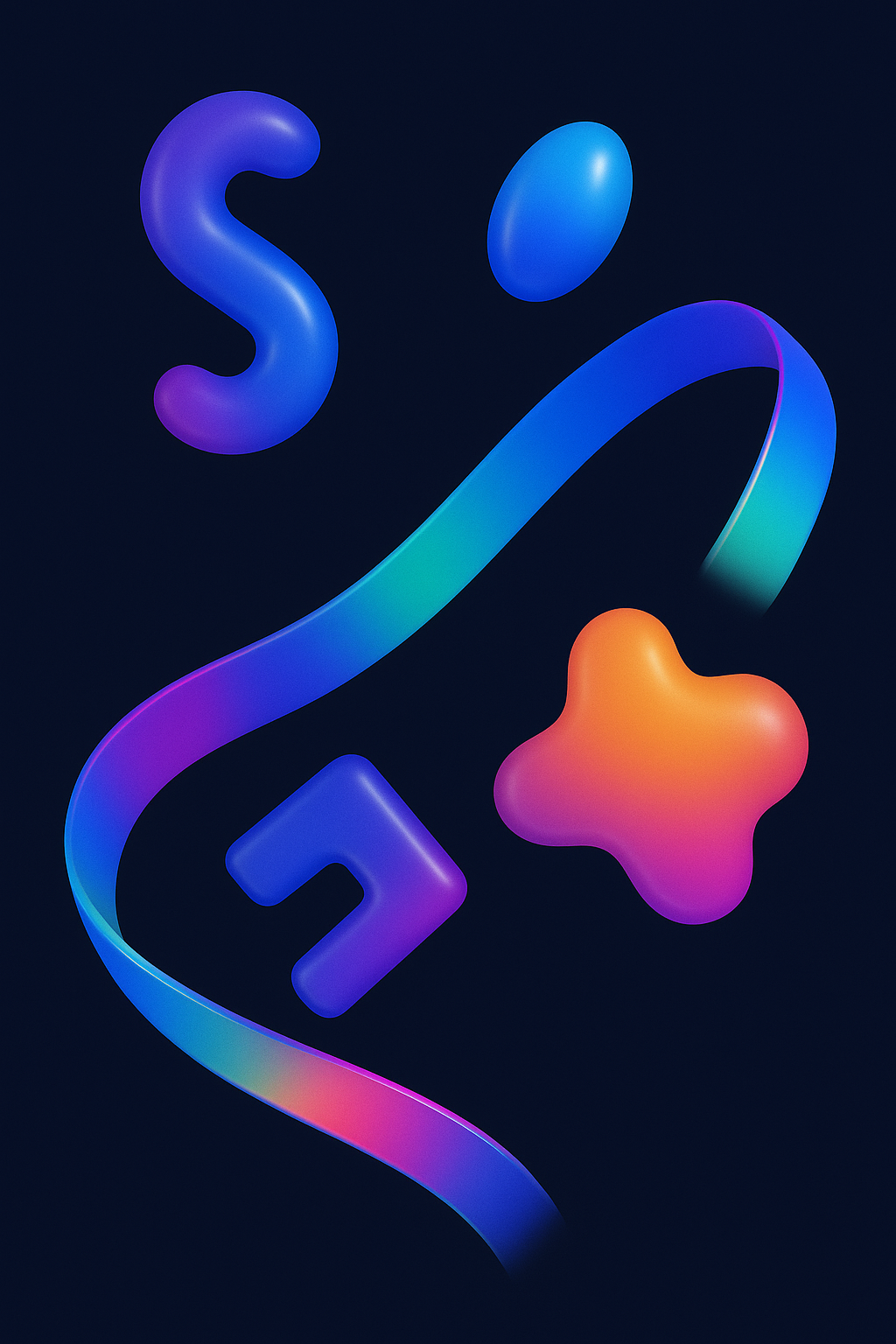 April 2025 - Happy Shading Shapes 03 3d abstrasct branding circle clean cleanui clear creative cube design glossy gradient illustration illustrator logo modern popular ui