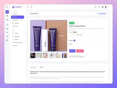MatDash Product Page Design admin dashboard admin template admin template design material design admin product design page product detail page product detail page design product detail page ui product page design product page designs product page ui product page ui kit product page ux responsive ui
