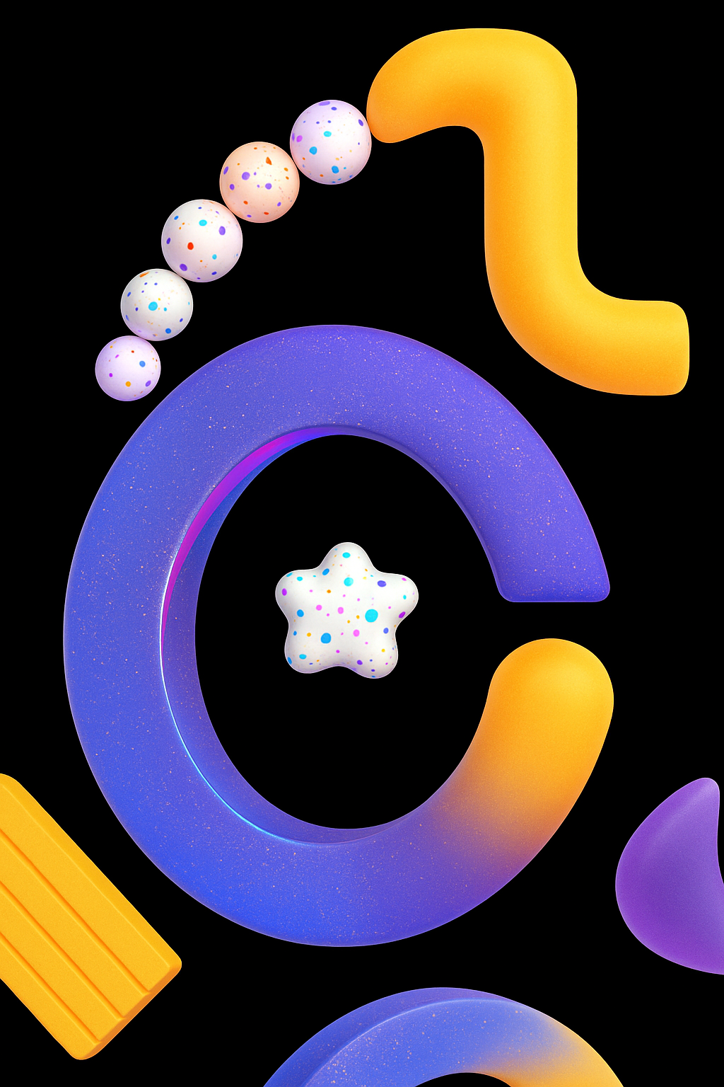 April 2025 - Happy Shading Shapes 06 2025 3d branding circles clean cleanui clear creative design illustration joy logo playful popular rounded star ui