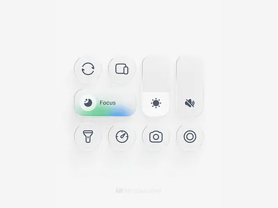 Glass control center glass glass effect glassmorphism icon design icon pack icon set icons ios iphone mingcute