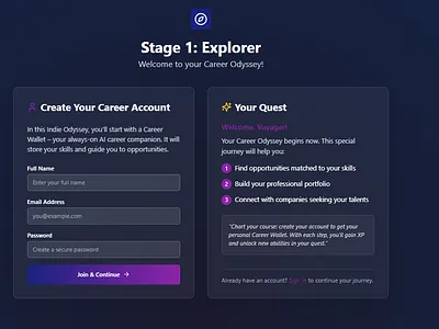 Onboarding Explorer; Profile Setup account create double flow form forms friction journey layout module onboarding persona ui user ux