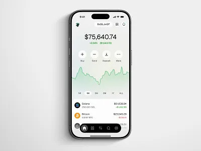 Crypto Web3 Wallet App - Light Mode app design bitcoin budget budget app chart design crypto crypto app crypto wallet finance finance app mobile app mobile design money product designer solana tokens ui design ux design web3 app web3 wallet