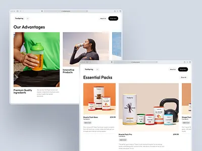 Website Design for a Supplements and Accessories Brand commerce e commerce ecommerce design fitness fitness website gym health website healthcare healthcare product multivitamin nutrition nutrition landing page online shopping protein sport supplement supplement website training web design workout