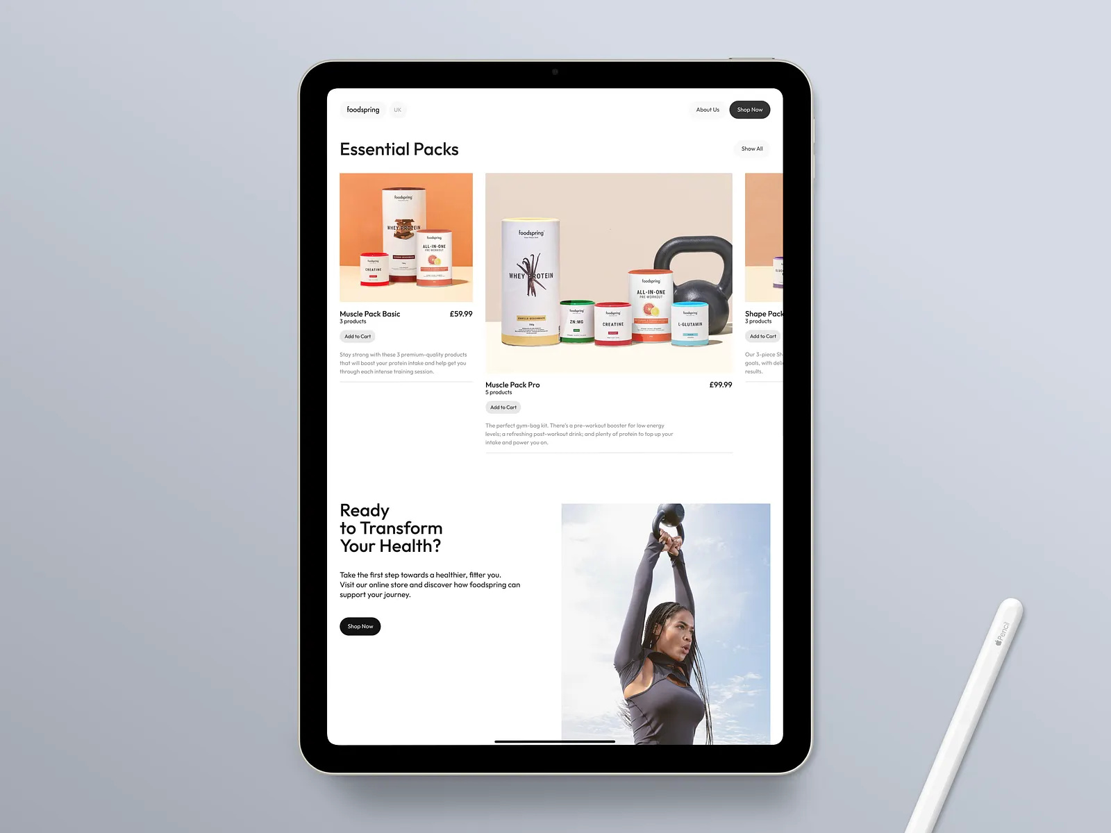 Example of Fitness App Design Concept