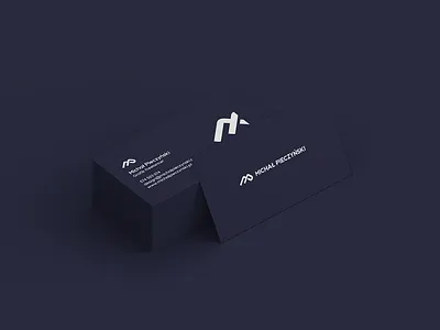 Personal business card redesign blue business card cards design graphic design lettermark logo minimal minimalist monogram mp navy simple simplicity symbol white