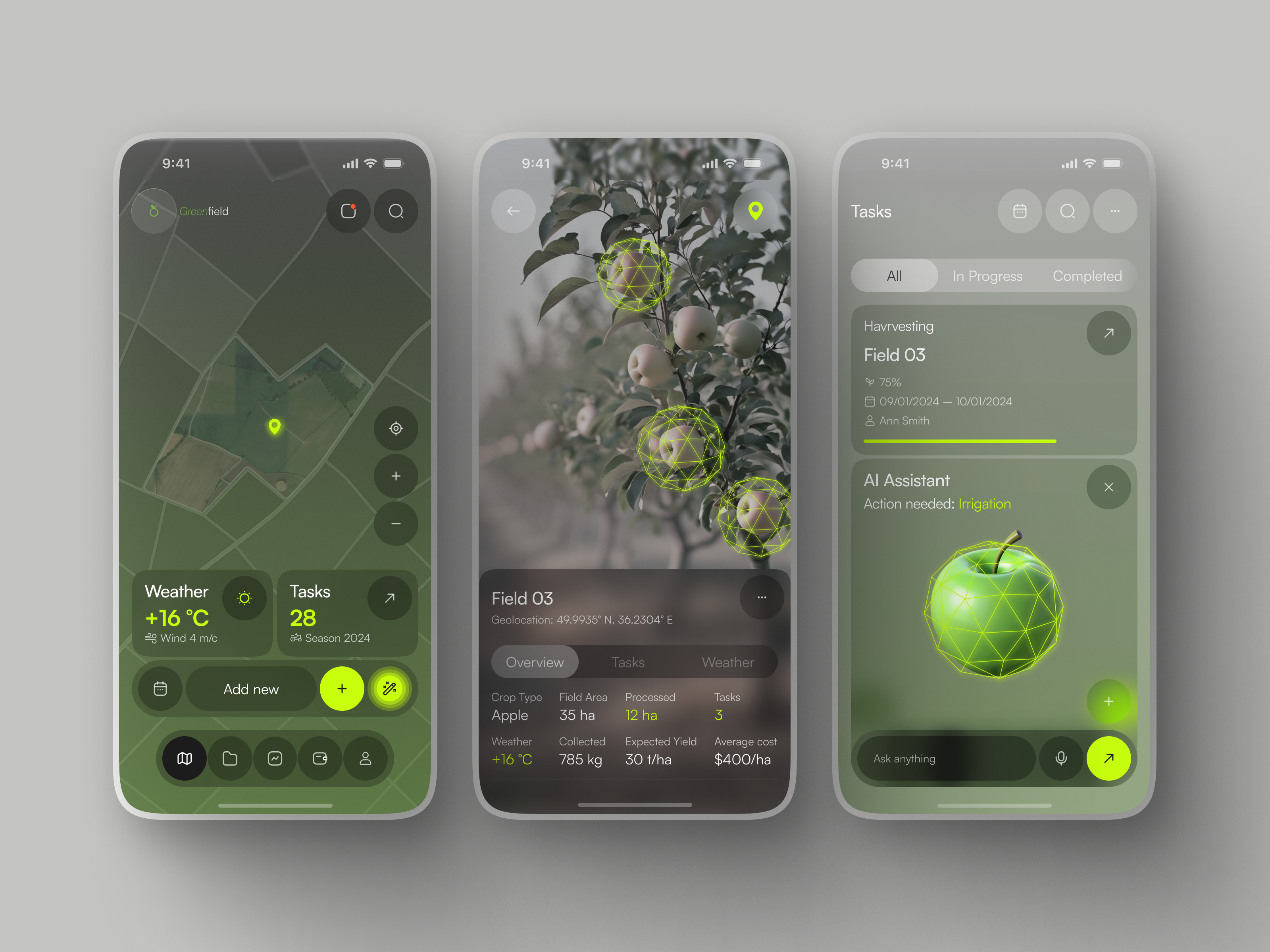 Example of 3 Screens App Concept Design, Ai Ios Mvp
