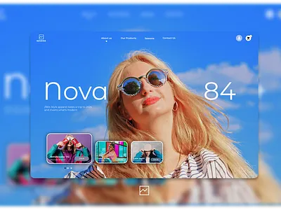 Nova 84 Landing Page blue blue design branding clothing website eccommerce ecommerce website figma graphic design landing page logo modern landing page template ui ui kit website design website template